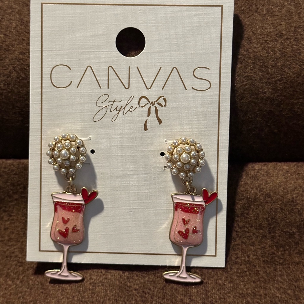 Pink And Gold Earrings